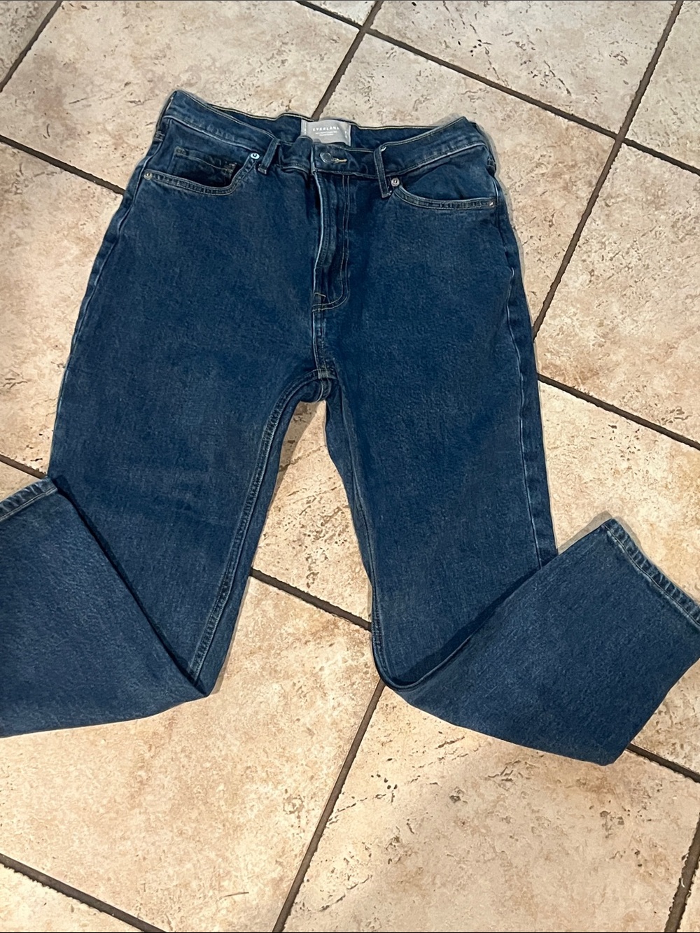 Everlane Dark Blue Straight-Leg Cropped Jeans Sz 29